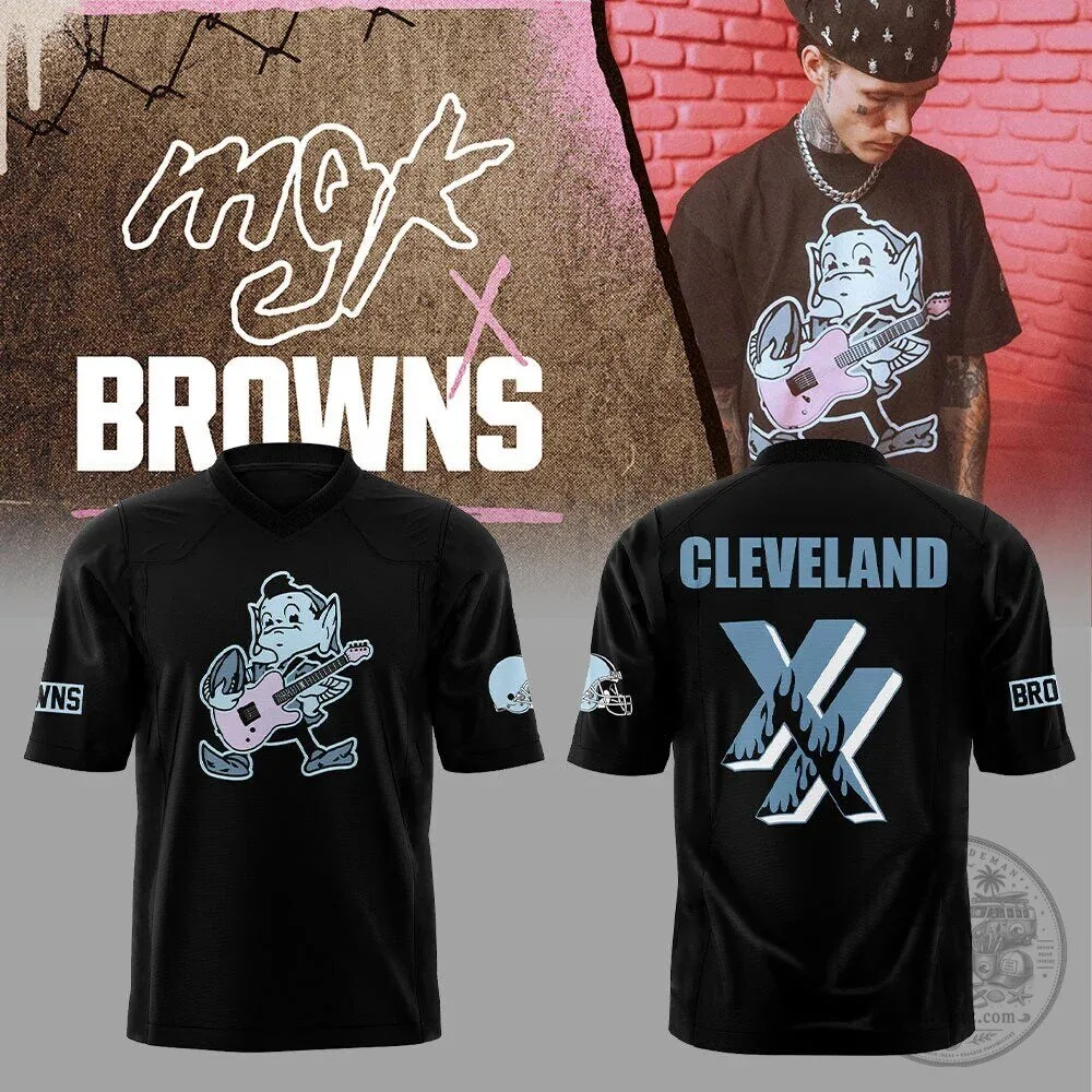 Cleveland Browns Machine Gun Kelly Limited Edition Black Football Jersey