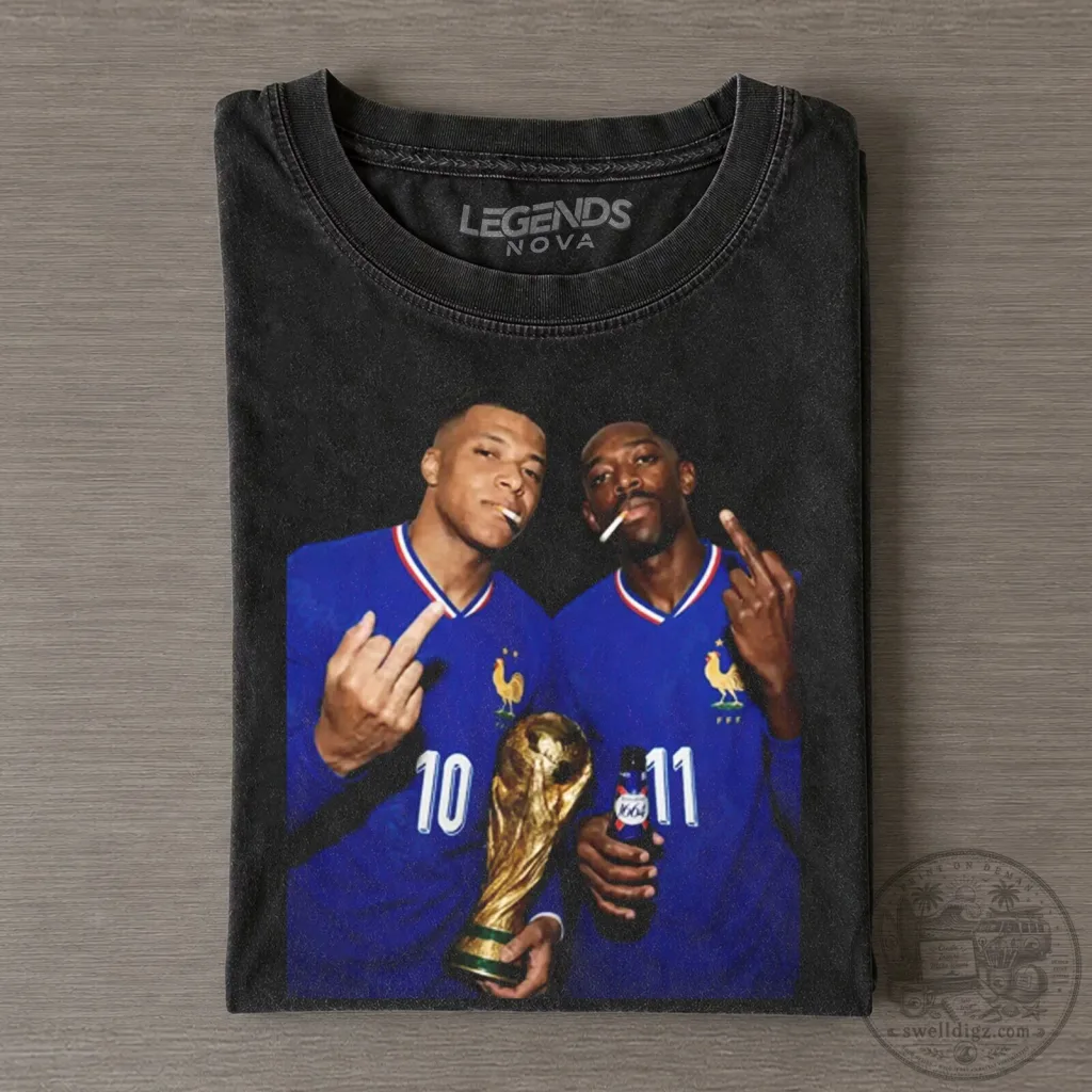 Ousmane Dembele Kylian Mbappe France World Cup Champions T-Shirt 59 Ousmane Dembele Kylian Mbappe France World Cup Champions T-Shirt