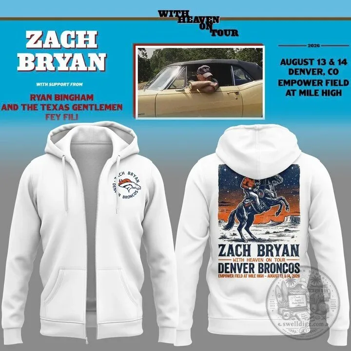 Zach Bryan Denver Broncos Empower Field Concert Tour Full Zip Hoodie