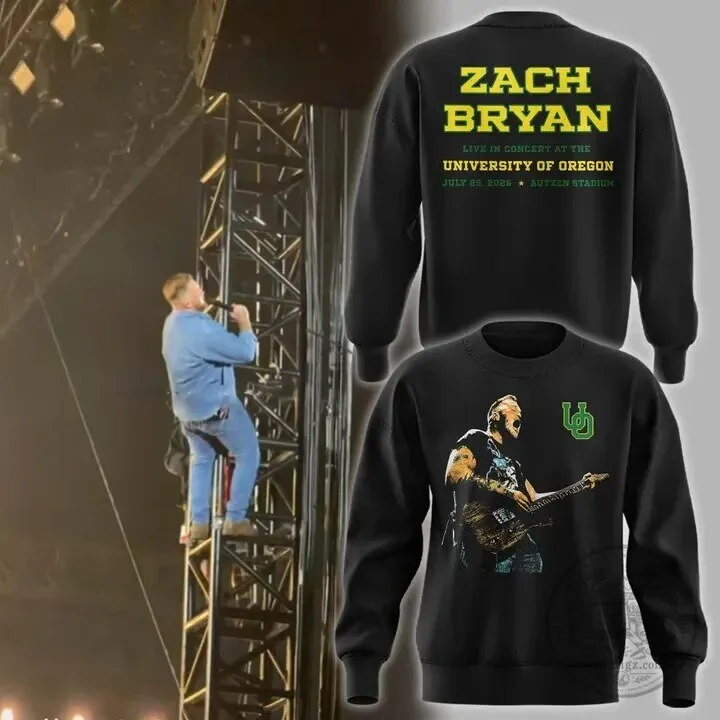 Zach Bryan University of Oregon Concert 2026 Black Sweatshirt