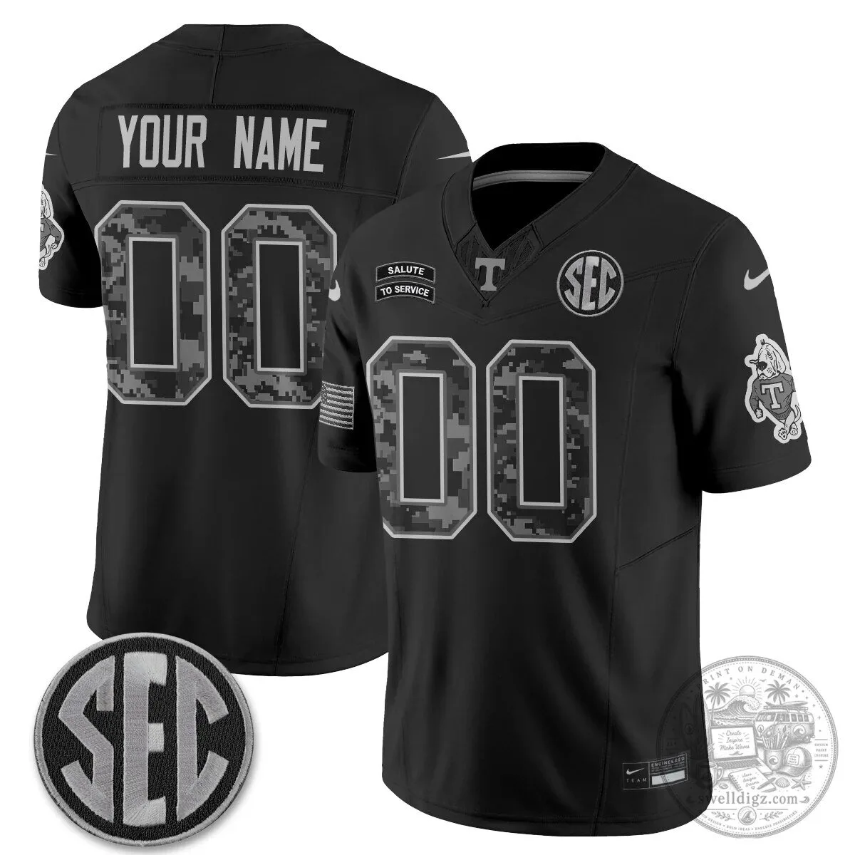 Tennessee Volunteers Salute to Service Vapor Custom Football Jersey