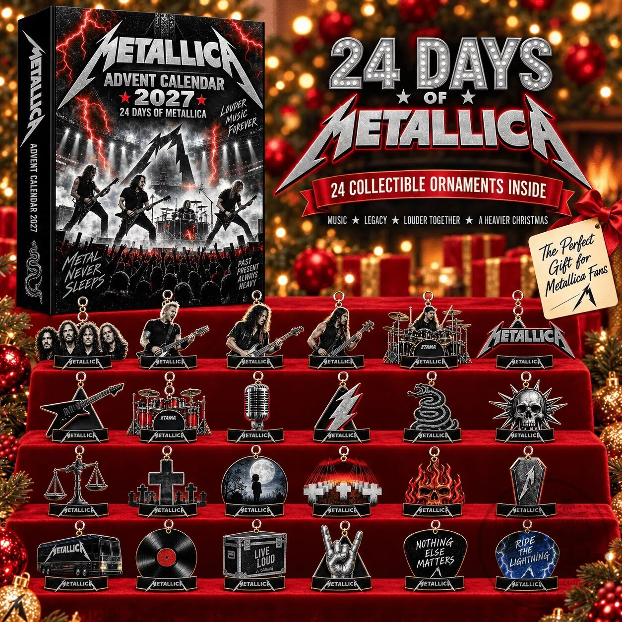 Metallica 2027 Advent Calendar with 24 Collectible Ornaments for Fans