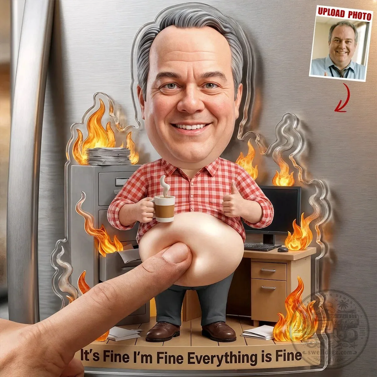 Personalized Funny Office Worker Caricature Refrigerator Magnet