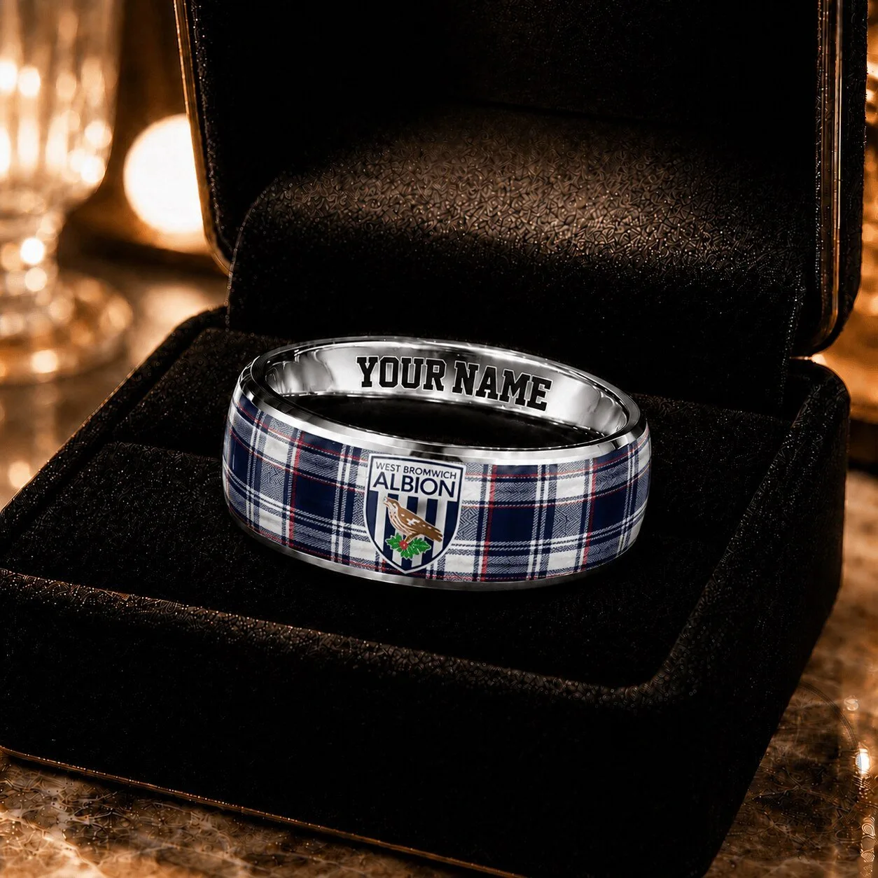 West Bromwich Albion Football Club Tartan Plaid Custom Name Ring 1 West Bromwich Albion Football Club Tartan Plaid Custom Name Ring