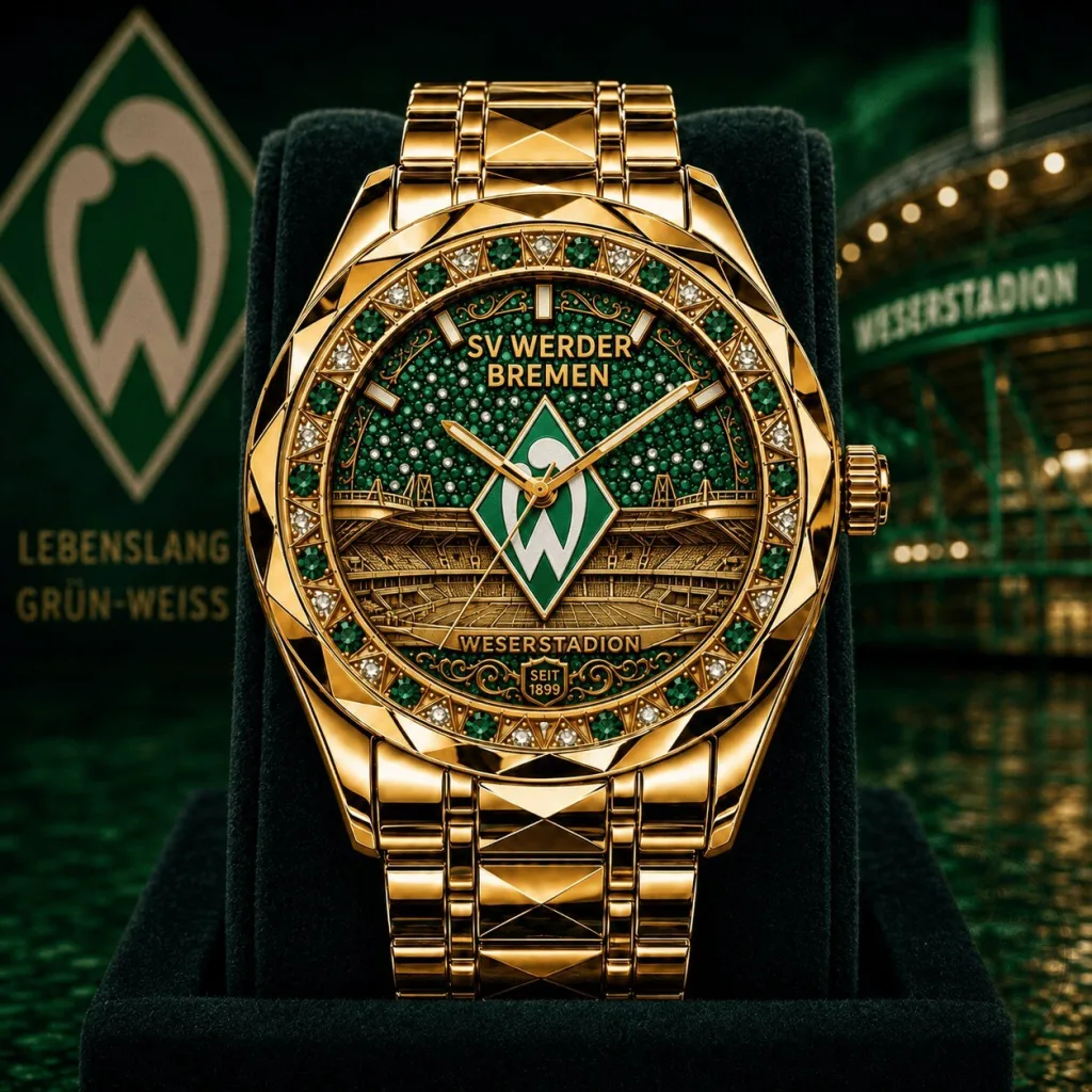 SV Werder Bremen Bundesliga Gold Tone Diamond Watch SV Werder Bremen Bundesliga Gold Tone Diamond Watch