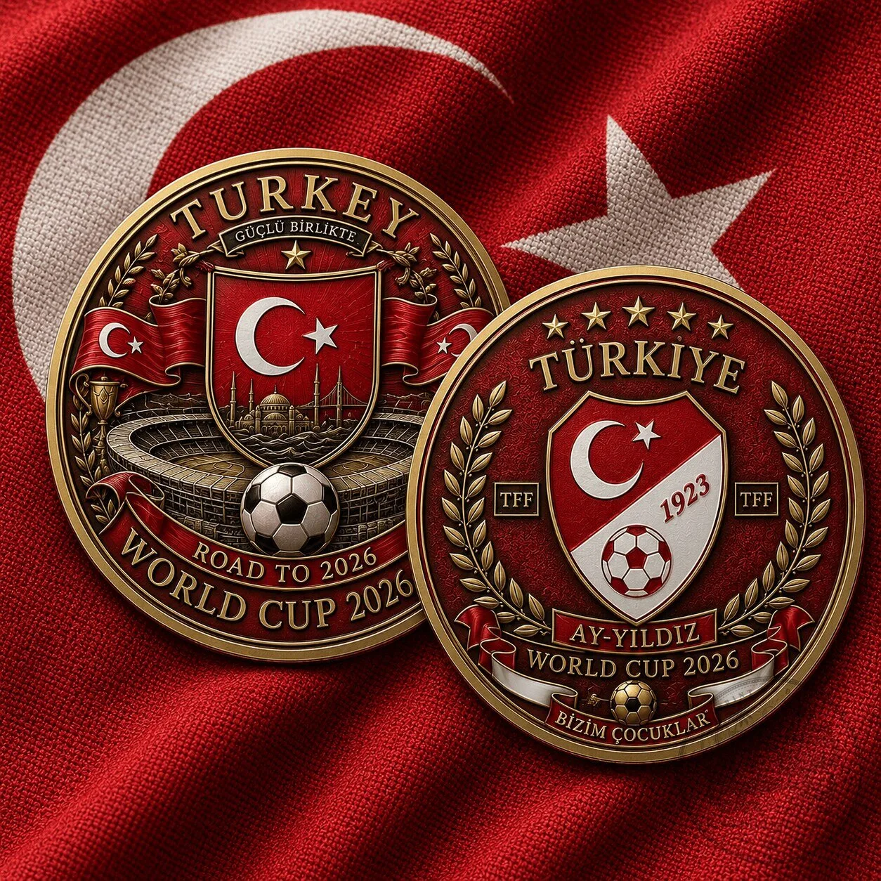 Turkey World Cup 2026 Commemorative Football Souvenir Coin