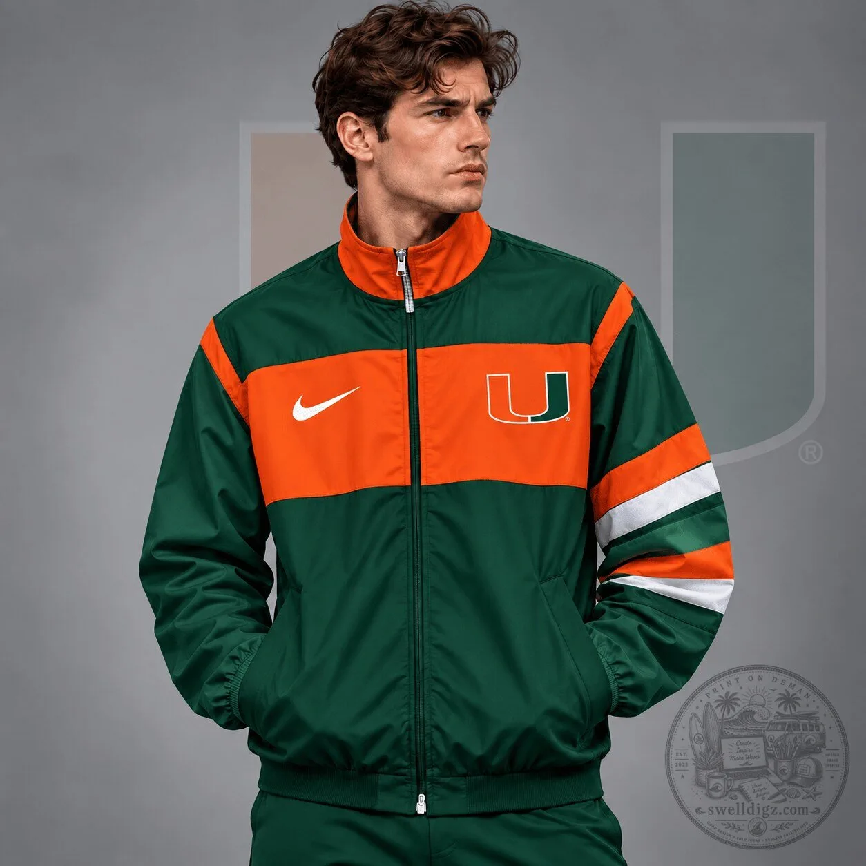 Miami Hurricanes NCAA Classic Sideline Colorblock Full Zip Jacket