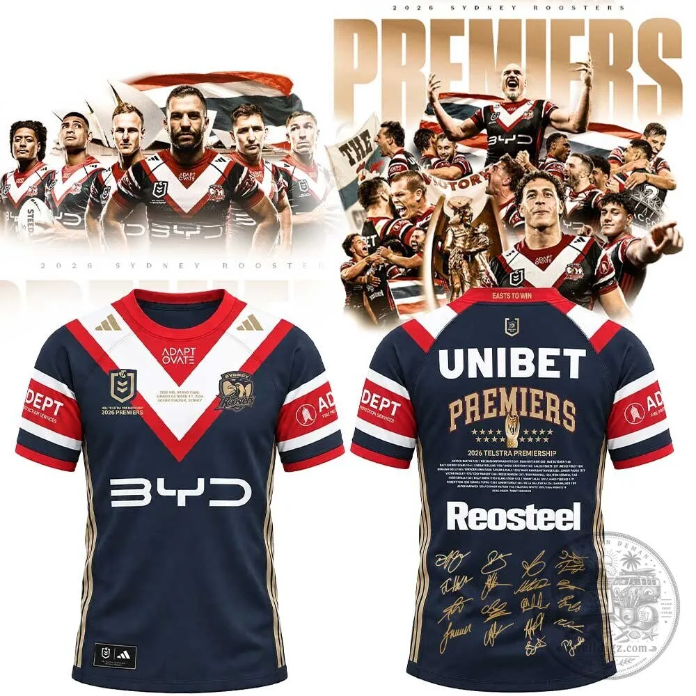 2026 Premiers Rugby League Jersey of Sydney Roosters Football Team