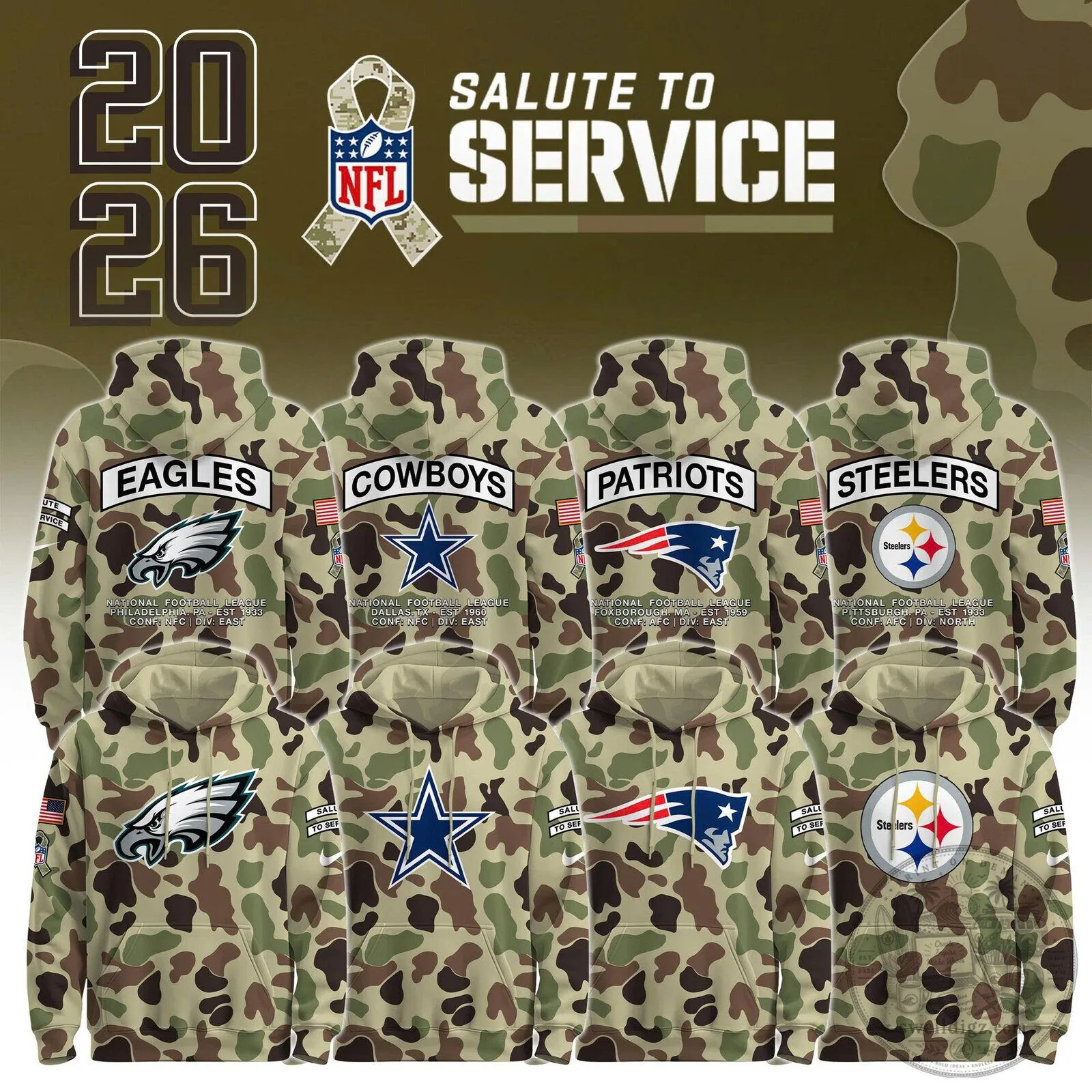 National Football League Salute to Service Camouflage Hoodie