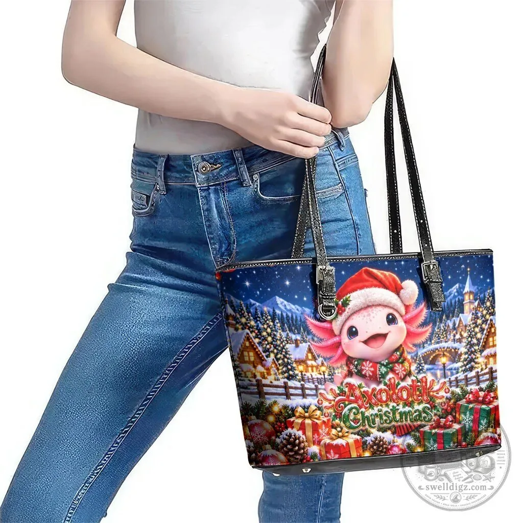Axolotl Christmas Winter Wonderland Holiday Tote Bag 10 Axolotl Christmas Winter Wonderland Holiday Tote Bag