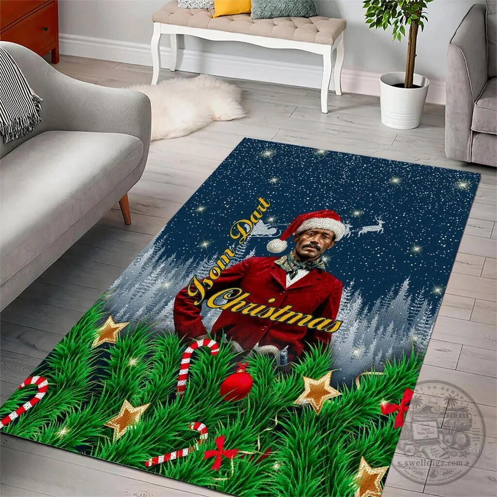Isom Dart Black Cowboy Santa Western Christmas Snow Winter Area Rug 6 Isom Dart Black Cowboy Santa Western Christmas Snow Winter Area Rug