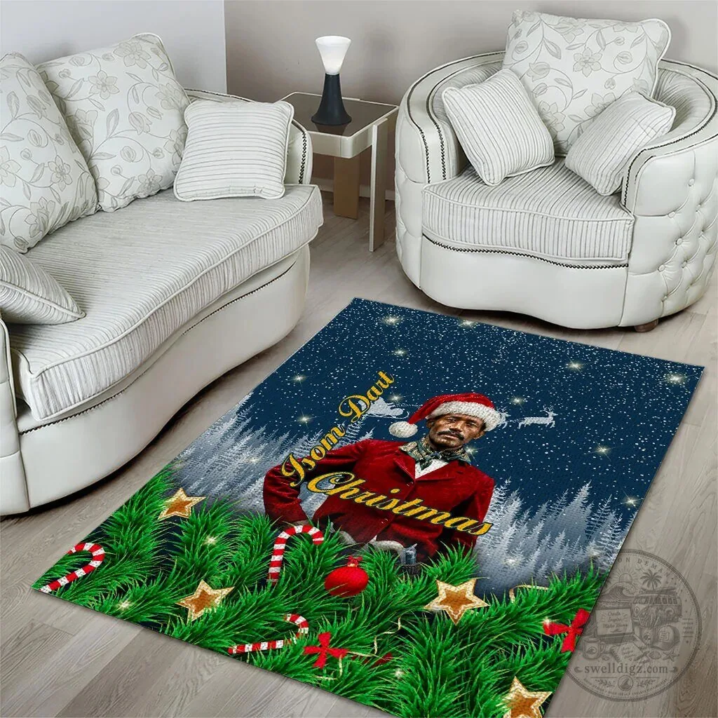 Isom Dart Black Cowboy Santa Western Christmas Snow Winter Area Rug 8 Isom Dart Black Cowboy Santa Western Christmas Snow Winter Area Rug
