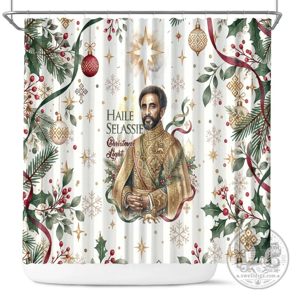 Haile Selassie Christmas Light Royal Ethiopian Orthodox Shower Curtain