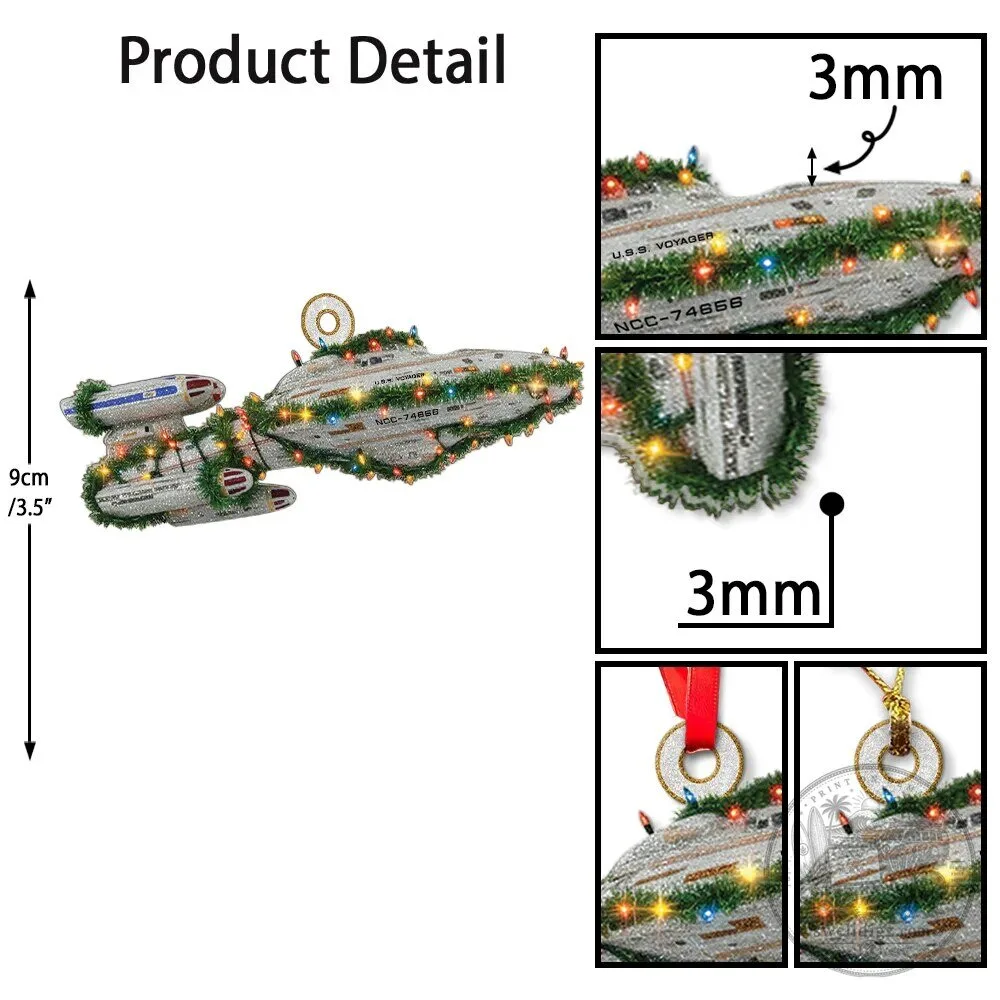 Star Trek Voyager NCC-74656 Spaceship Christmas Tree Ornament 10 Star Trek Voyager NCC-74656 Spaceship Christmas Tree Ornament