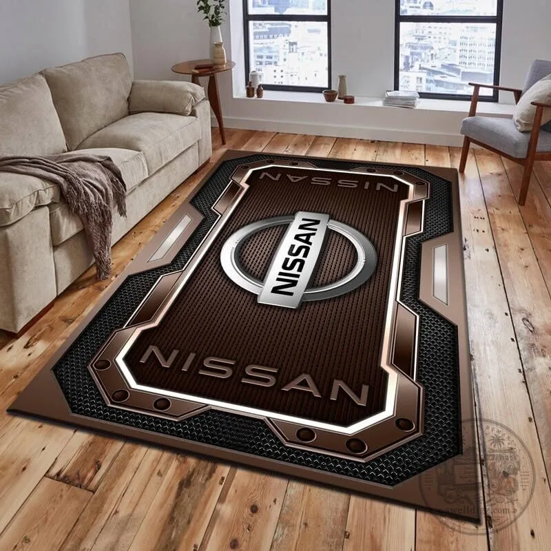 Nissan Car Logo Blue Metallic Design Area Rug for Living Room or Bedroom 11 Nissan Car Logo Blue Metallic Design Area Rug for Living Room or Bedroom