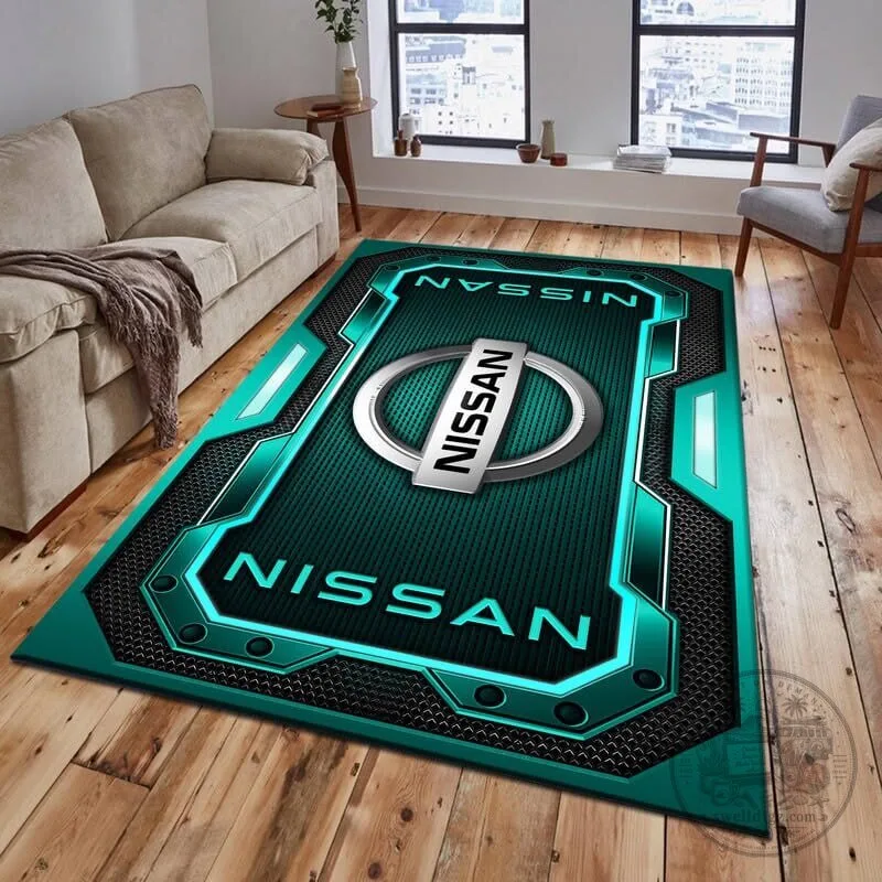 Nissan Car Logo Blue Metallic Design Area Rug for Living Room or Bedroom 12 Nissan Car Logo Blue Metallic Design Area Rug for Living Room or Bedroom