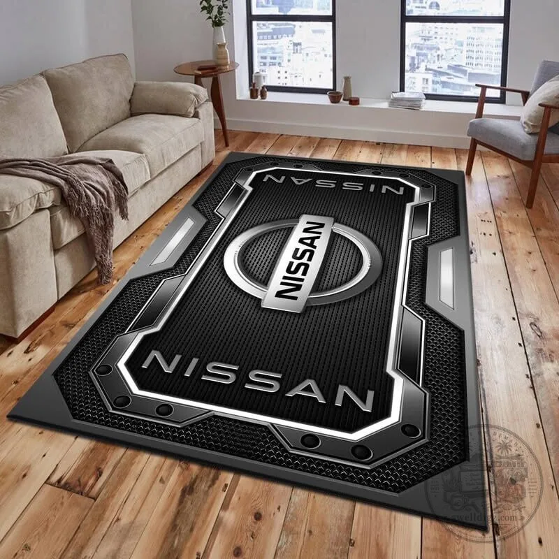 Nissan Car Logo Blue Metallic Design Area Rug for Living Room or Bedroom 14 Nissan Car Logo Blue Metallic Design Area Rug for Living Room or Bedroom