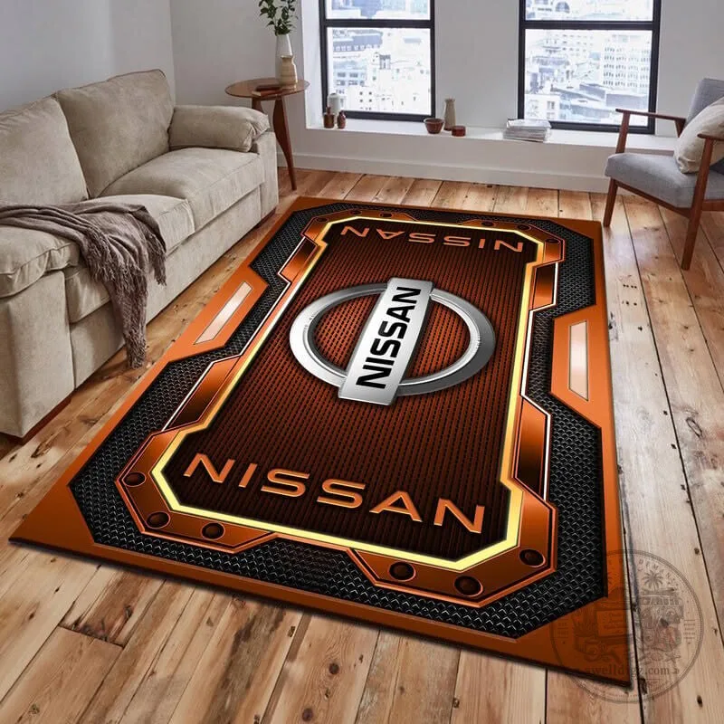 Nissan Car Logo Blue Metallic Design Area Rug for Living Room or Bedroom 15 Nissan Car Logo Blue Metallic Design Area Rug for Living Room or Bedroom