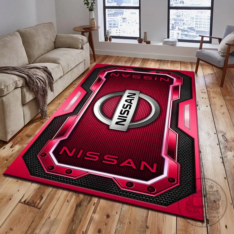 Nissan Car Logo Blue Metallic Design Area Rug for Living Room or Bedroom 16 Nissan Car Logo Blue Metallic Design Area Rug for Living Room or Bedroom