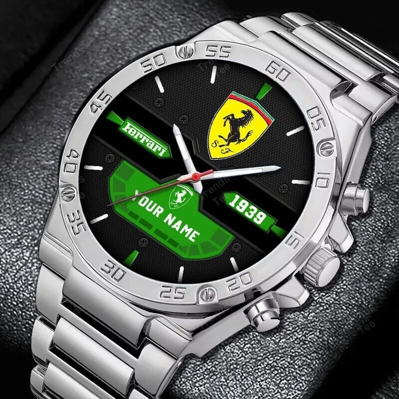 Ferrari Custom Name Elegant Fashion Design Stainless Steel Watch
