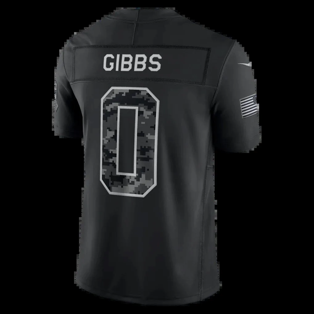 Detroit Lions Jahmyr Gibbs Black Salute To Service Football Jersey 5 Detroit Lions Jahmyr Gibbs Black Salute To Service Football Jersey