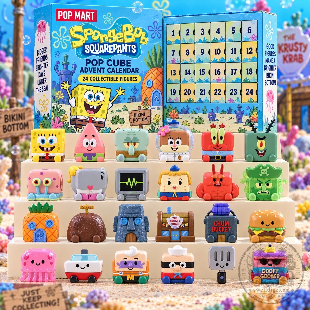 SpongeBob SquarePants Pop Cube Advent Calendar 24 Collectible Figures