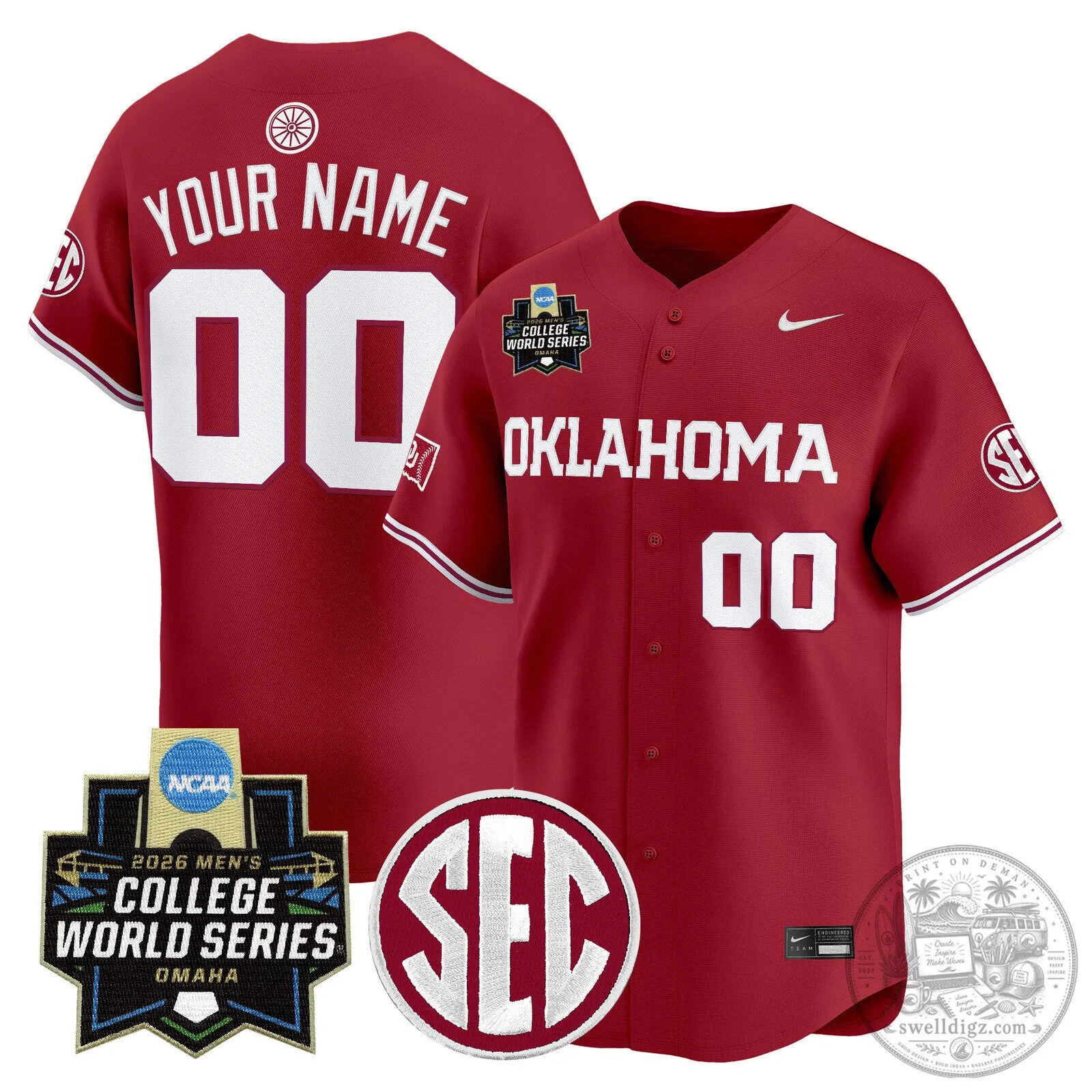 2026 College World Series Baseball Jersey for Oklahoma Sooners Fans