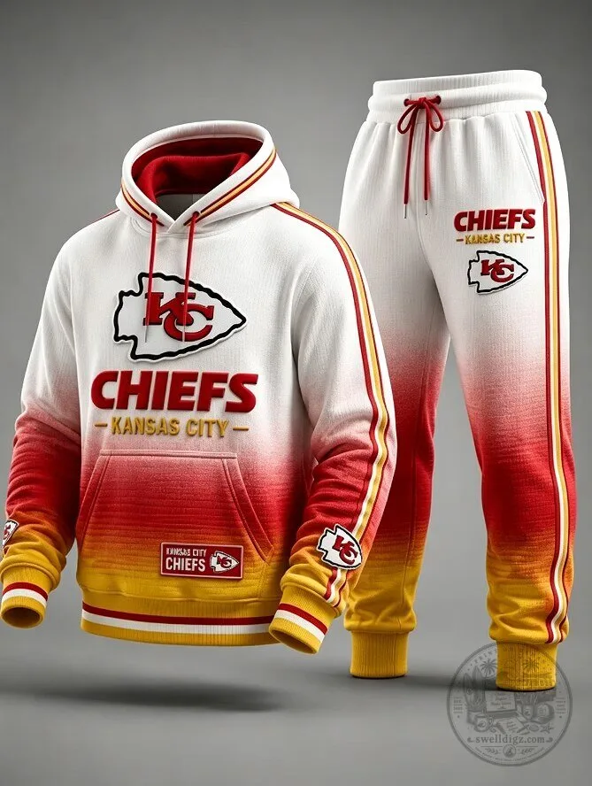 Kansas City Chiefs Football Team Gradient Design Hoodie