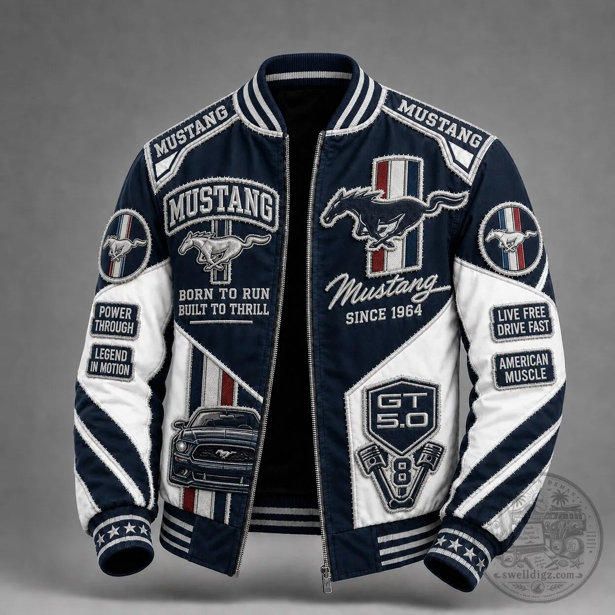 Ford Mustang GT 5.0 American Muscle Car Bomber Jacket