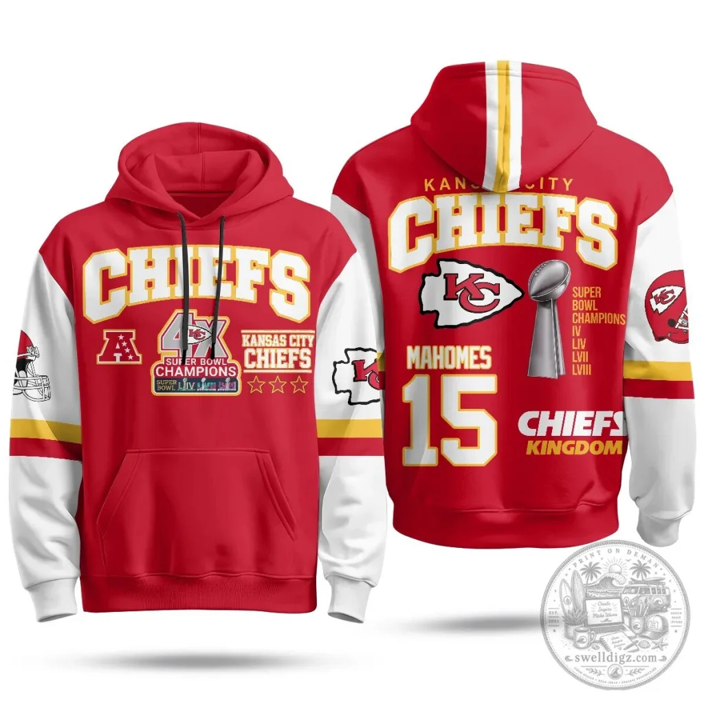 Kansas City Chiefs Super Bowl Champions Patrick Mahomes 15 Football Hoodie Kansas City Chiefs Super Bowl Champions Patrick Mahomes 15 Football Hoodie