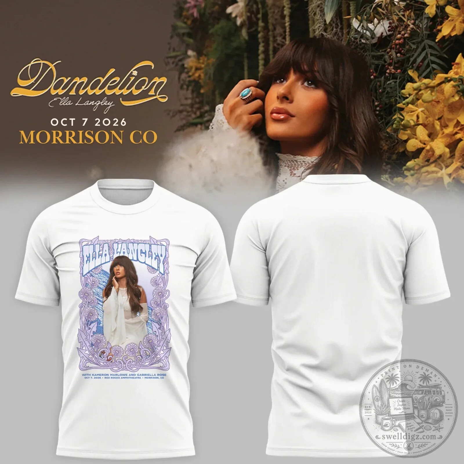 Morrison Colorado Concert T-Shirt for the Ella Langley Dandelion Tour