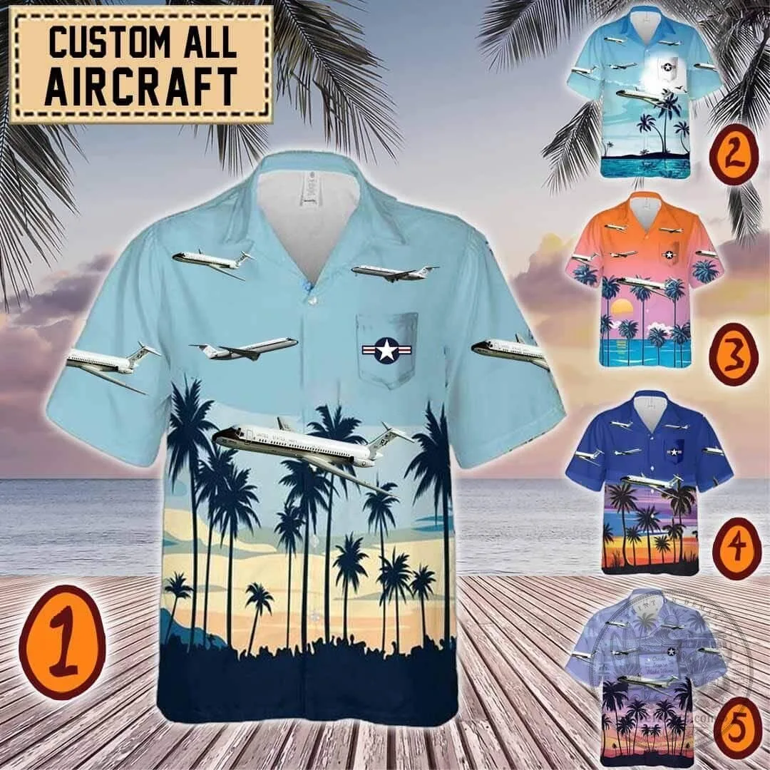 C-9B Skytrain II Aircraft Tropical Hawaiian Shirt for Men