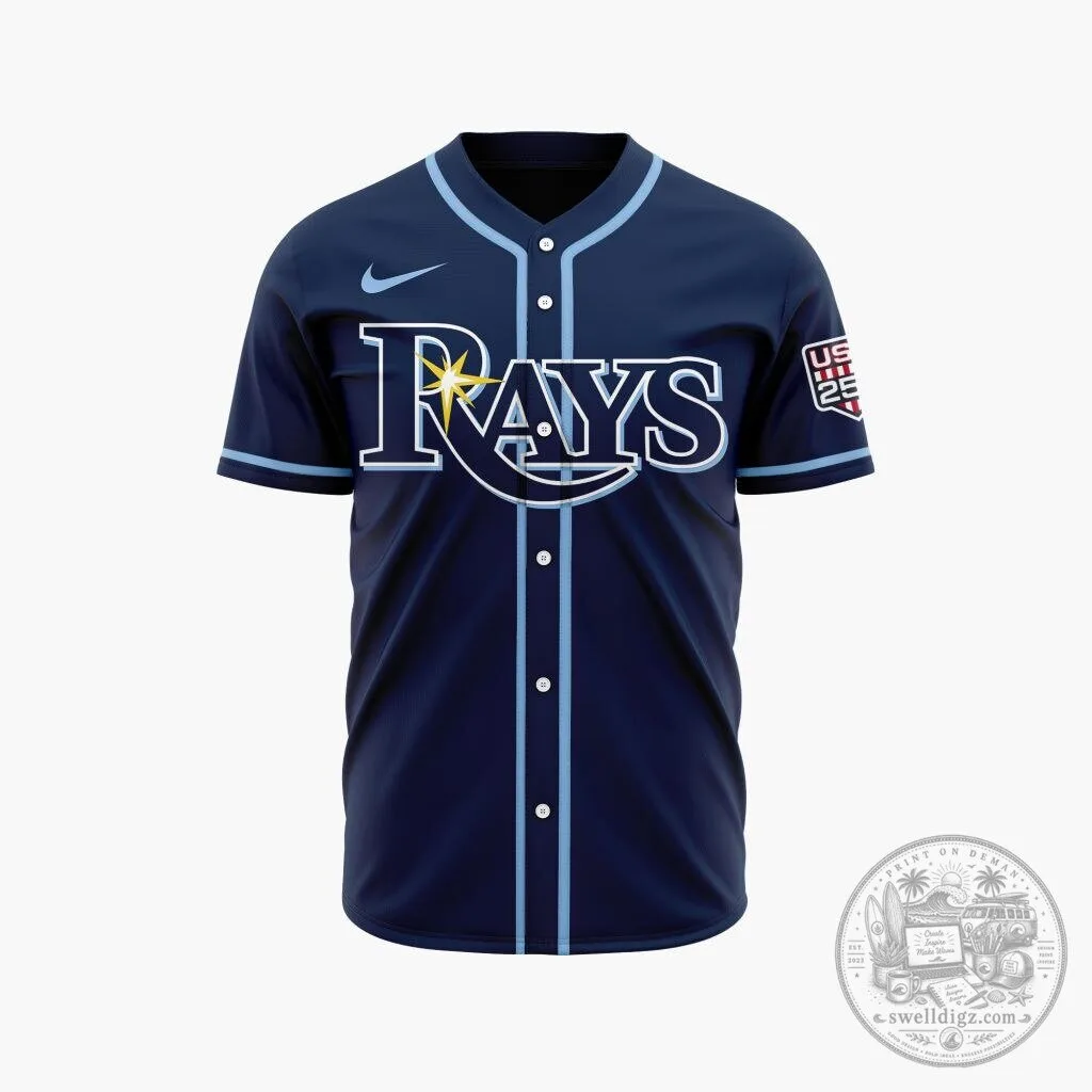 Tampa Bay Rays Personalized Stars and Stripes Fourth of July Baseball Jersey 4 Tampa Bay Rays Personalized Stars and Stripes Fourth of July Baseball Jersey