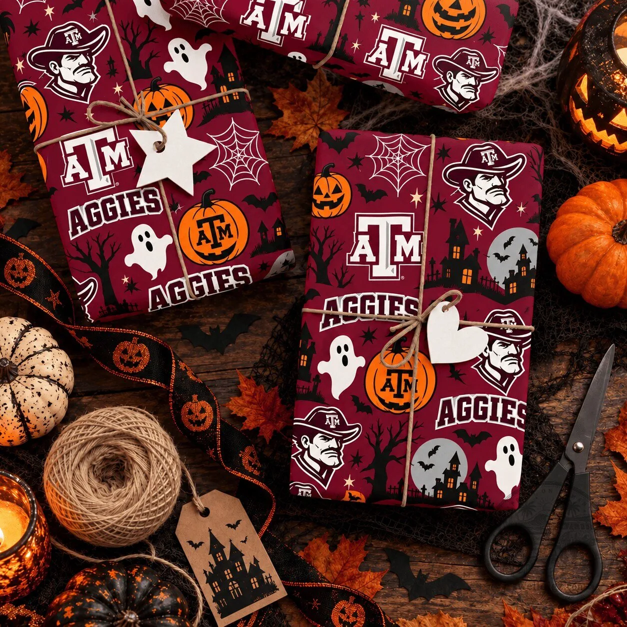 Texas A&M Aggies Halloween Gift Wrapping Paper