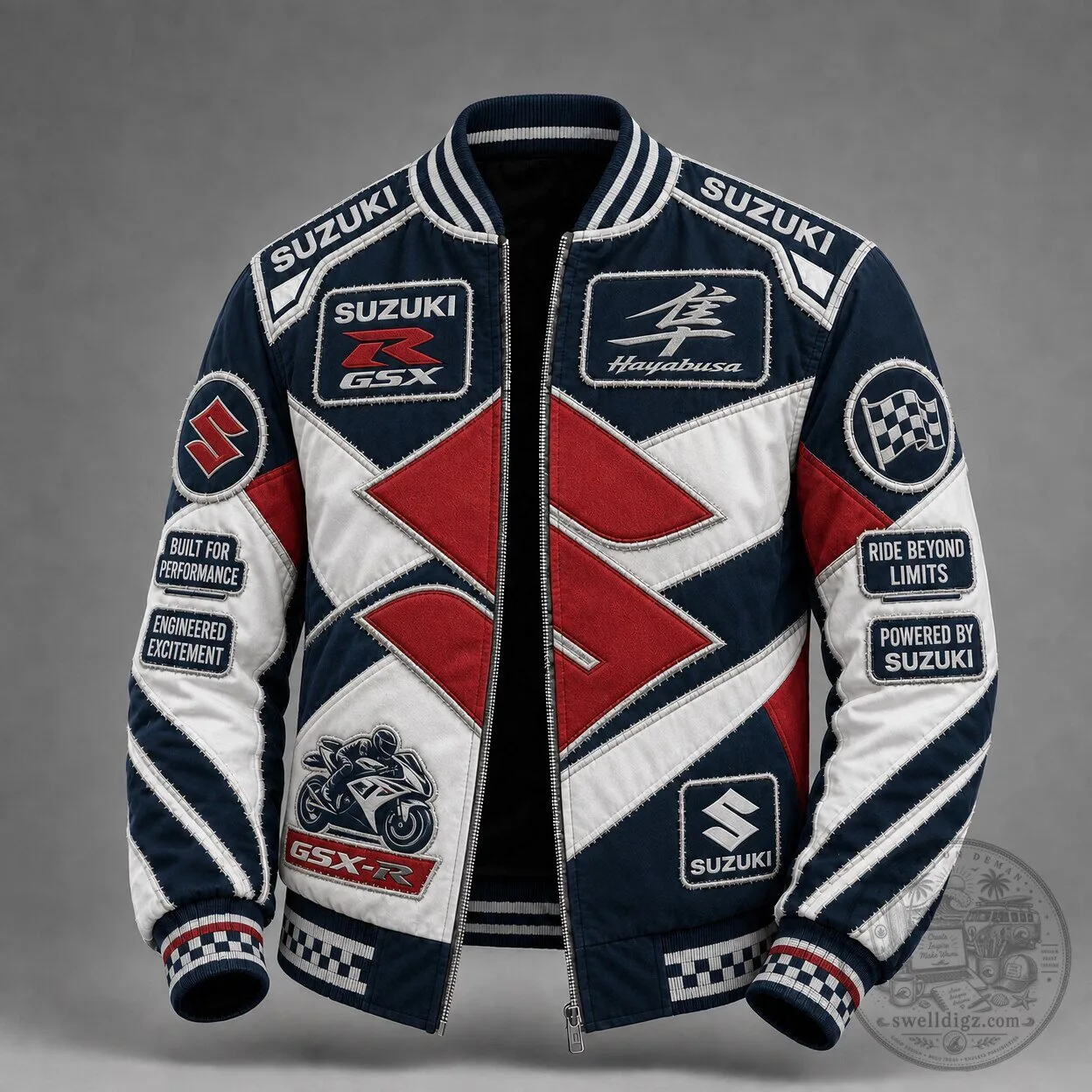 Suzuki Hayabusa GSX-R Motorcycle Racing Bomber Jacket for Men 1 Suzuki Hayabusa GSX-R Motorcycle Racing Bomber Jacket for Men
