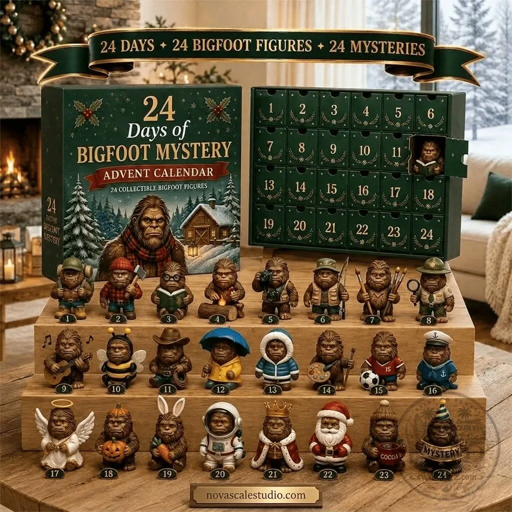 Personalized Marching Band Crystal Ball LED Night Light with Custom Name and Year 4 Advent Calendar Featuring 24 Collectible Sasquatch Figurines: The Bigfoot Mystery Edition