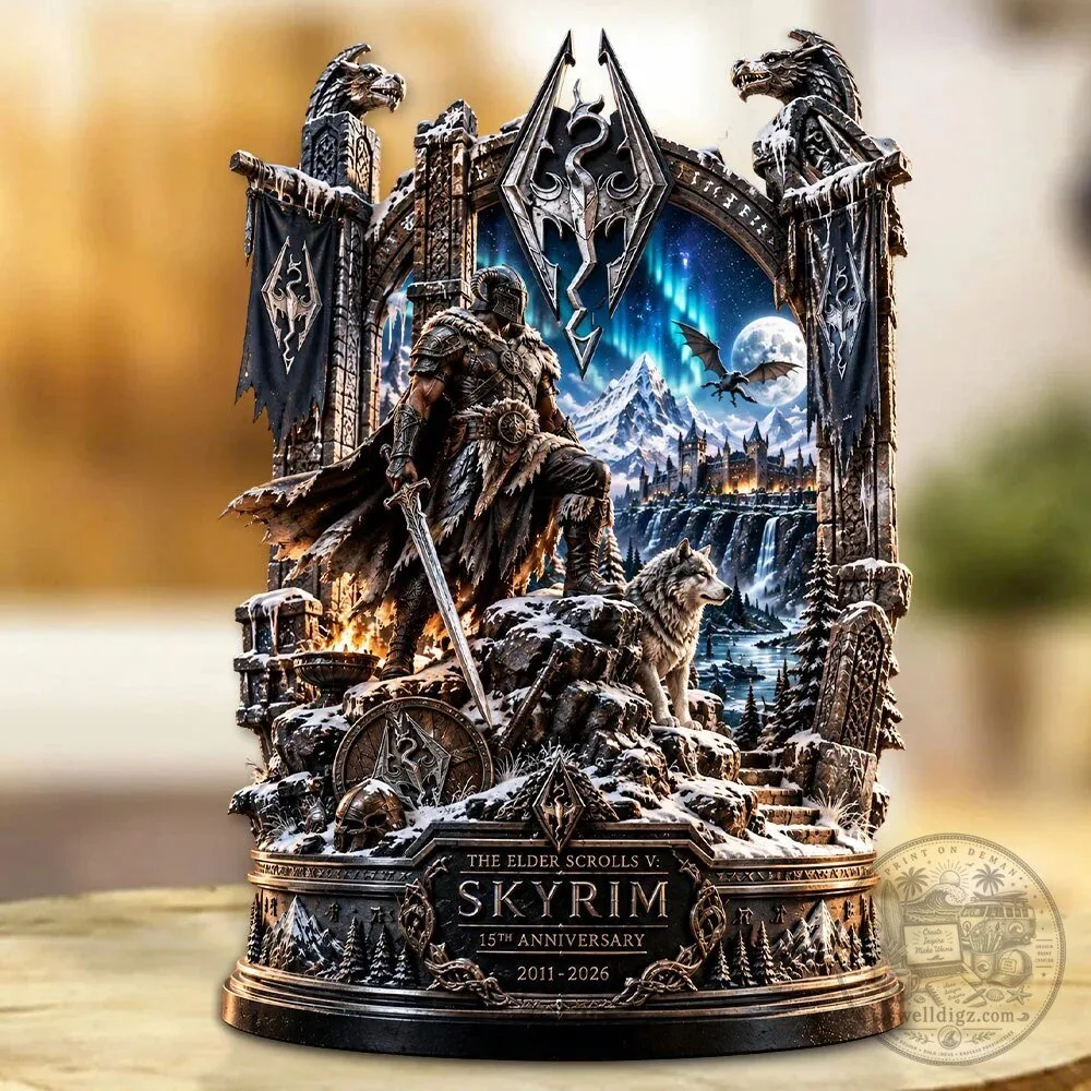 Personalized Marching Band Crystal Ball LED Night Light with Custom Name and Year 5 The Elder Scrolls V Skyrim 15th Anniversary Acrylic Plaque