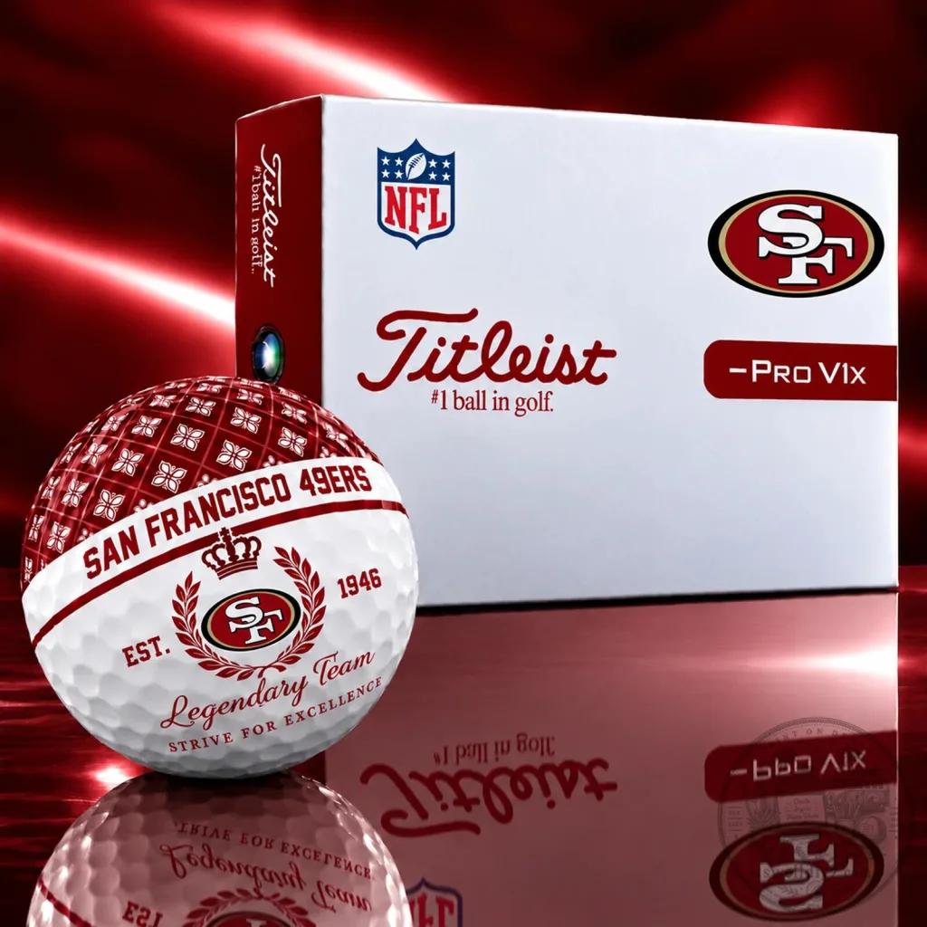 San Francisco 49ers NFL Titleist Pro V1x Legendary Team Golf Ball San Francisco 49ers NFL Titleist Pro V1x Legendary Team Golf Ball