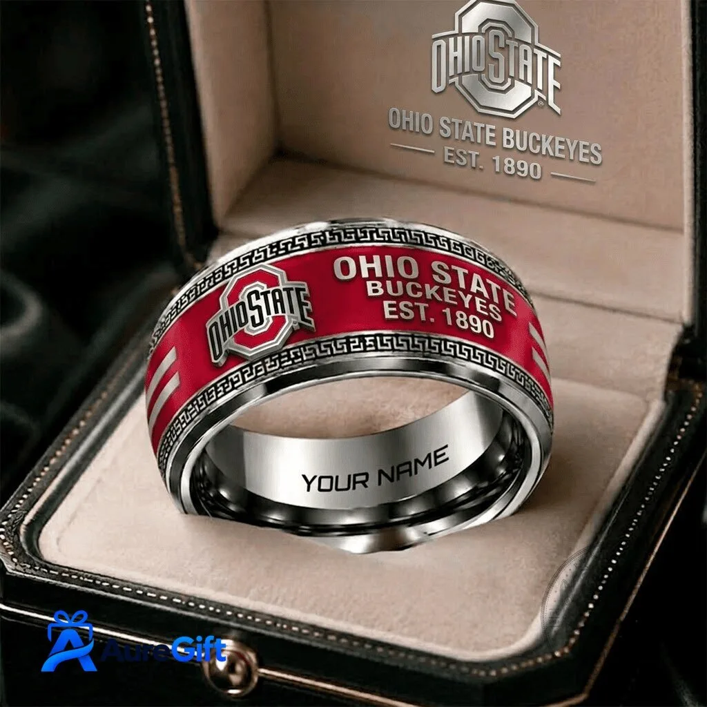 Ohio State Buckeyes Personalized Engraved Stainless Steel Ring
