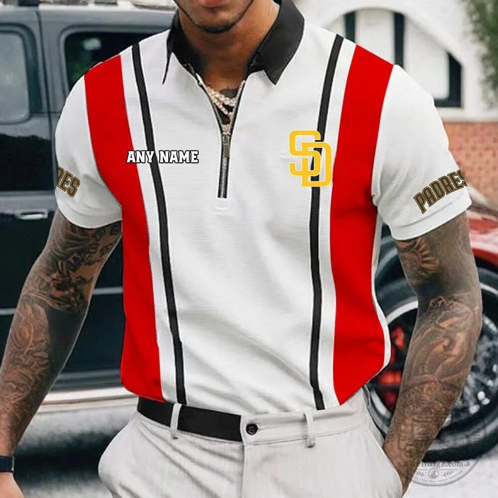 San Diego Padres Personalized Name Multi Color Zipper Major League Baseball Polo Shirt 9 San Diego Padres Personalized Name Multi Color Zipper Major League Baseball Polo Shirt