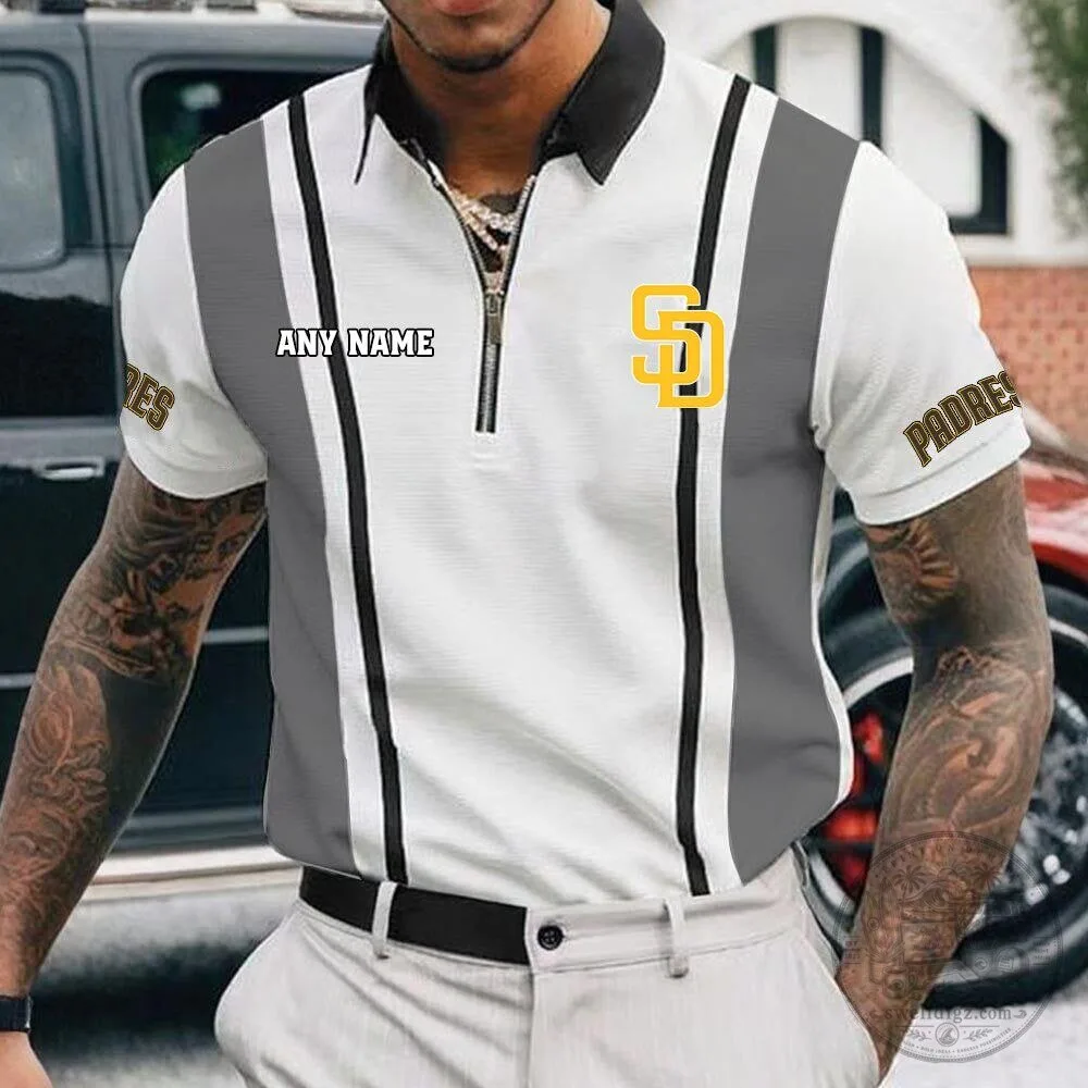 San Diego Padres Personalized Name Multi Color Zipper Major League Baseball Polo Shirt 12 San Diego Padres Personalized Name Multi Color Zipper Major League Baseball Polo Shirt