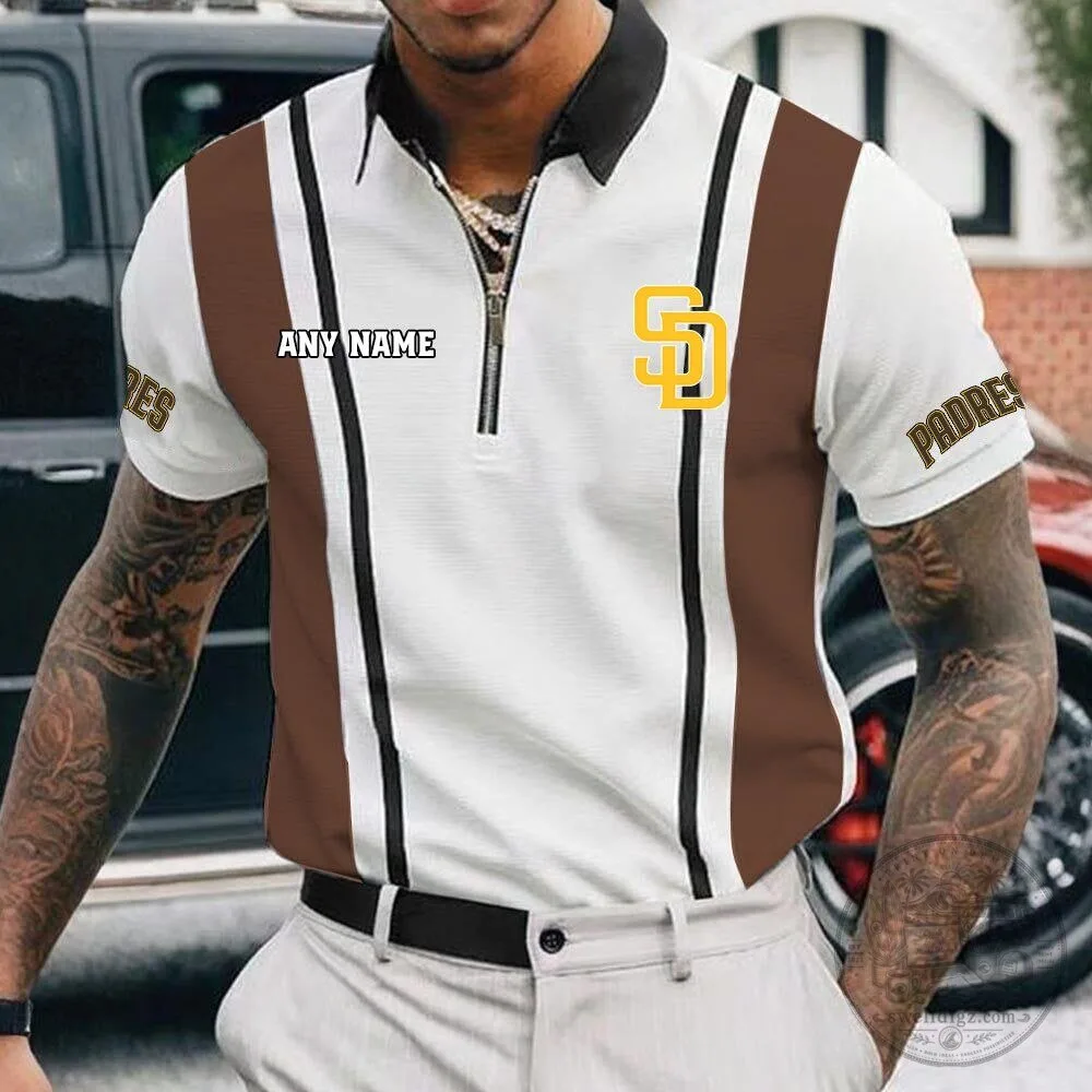 San Diego Padres Personalized Name Multi Color Zipper Major League Baseball Polo Shirt 15 San Diego Padres Personalized Name Multi Color Zipper Major League Baseball Polo Shirt