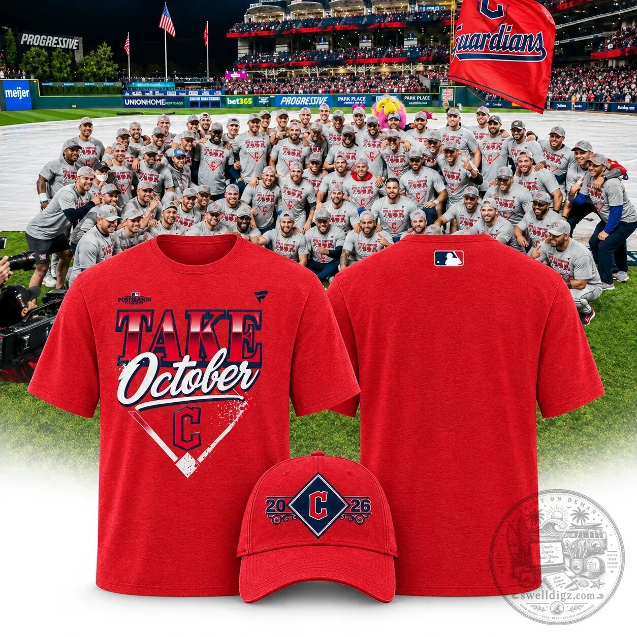 Cleveland Guardians 2026 Take October Postseason MLB Baseball Fan T-Shirt 1 Cleveland Guardians 2026 Take October Postseason MLB Baseball Fan T-Shirt