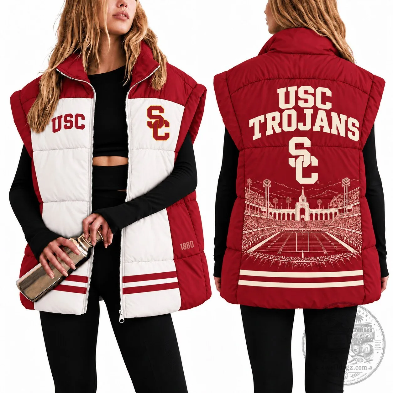 USC Trojans University of Southern California Puffer Vest