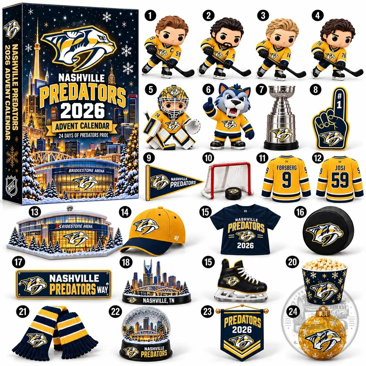 Nashville Predators 2026 Advent Calendar 24 Days of Predators Pride