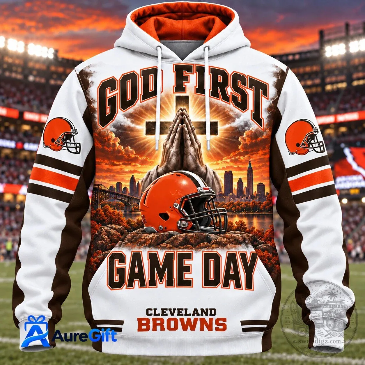 Cleveland Browns God First Game Day Football Hoodie