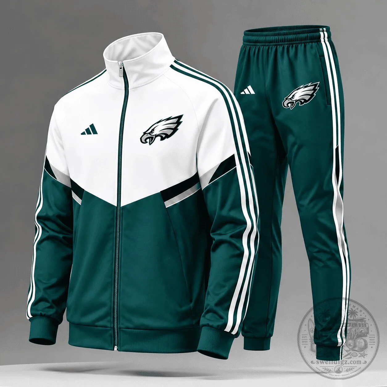 Philadelphia Eagles NFL Varsity Team Spirit Track Jacket and Jogger Pants Set