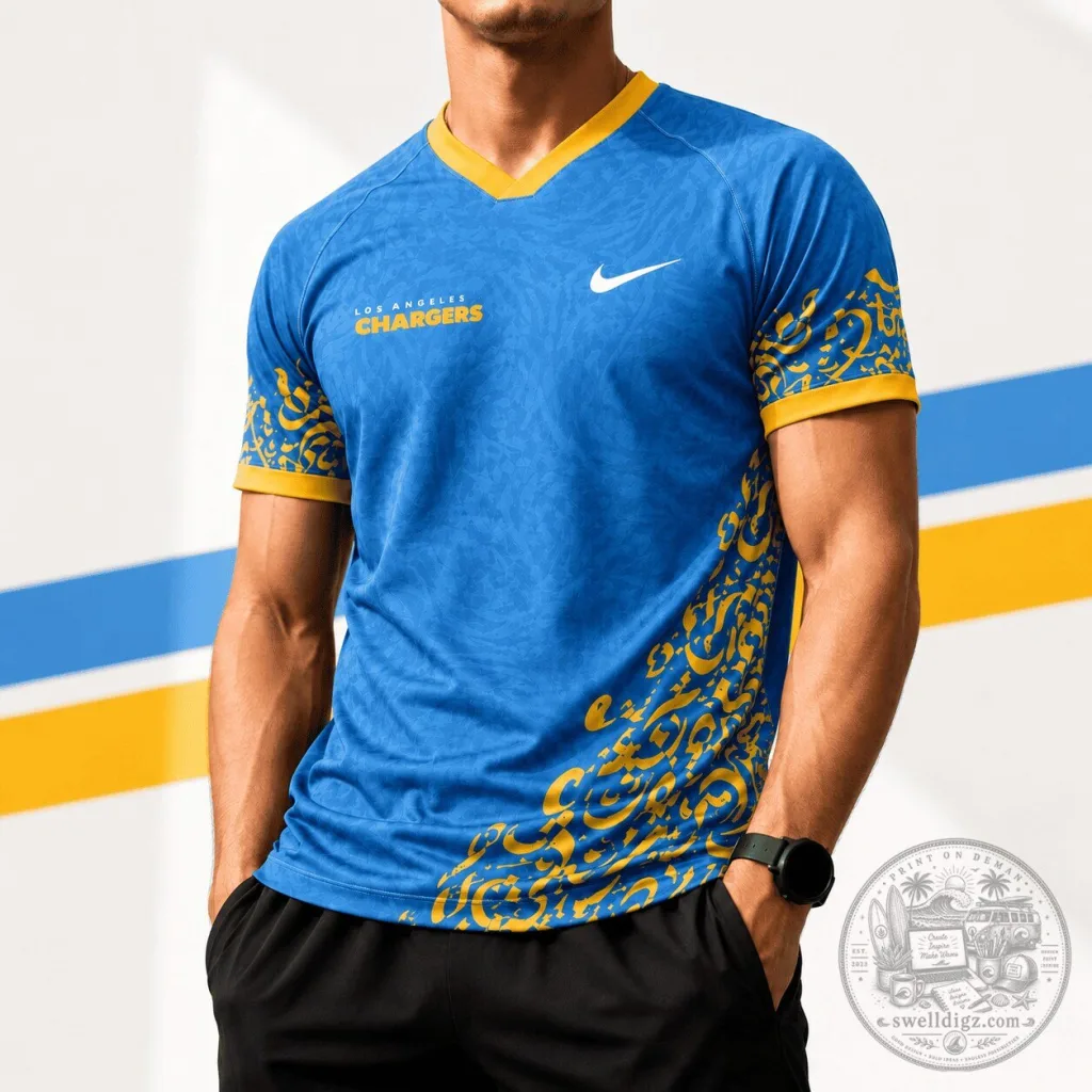 Los Angeles Chargers NFL Fan Shirt Premium Legacy Calligraphy Jersey Los Angeles Chargers NFL Fan Shirt Premium Legacy Calligraphy Jersey