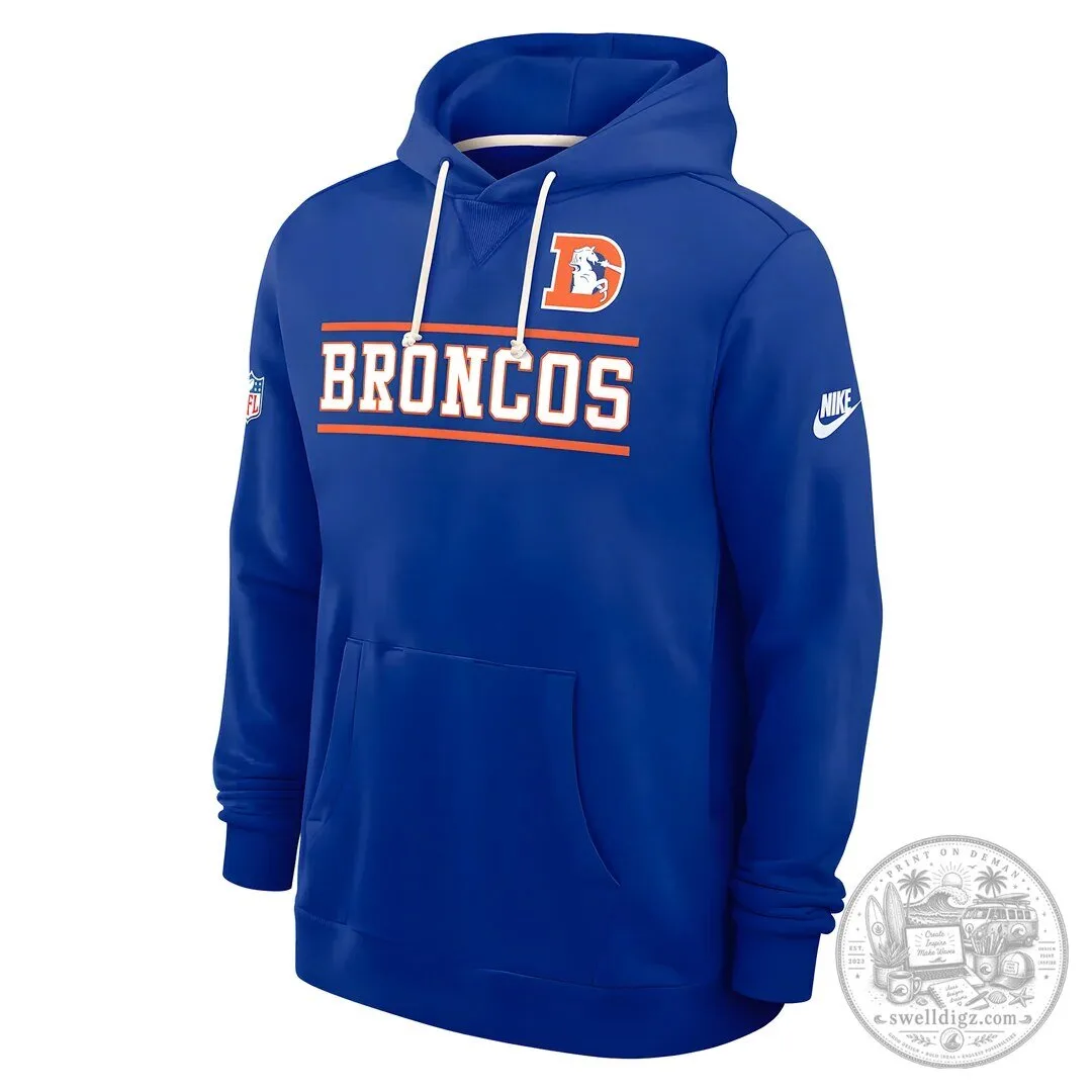 Denver Broncos NFL Football Team Logo Royal Blue Pullover Hoodie 6 Denver Broncos NFL Football Team Logo Royal Blue Pullover Hoodie