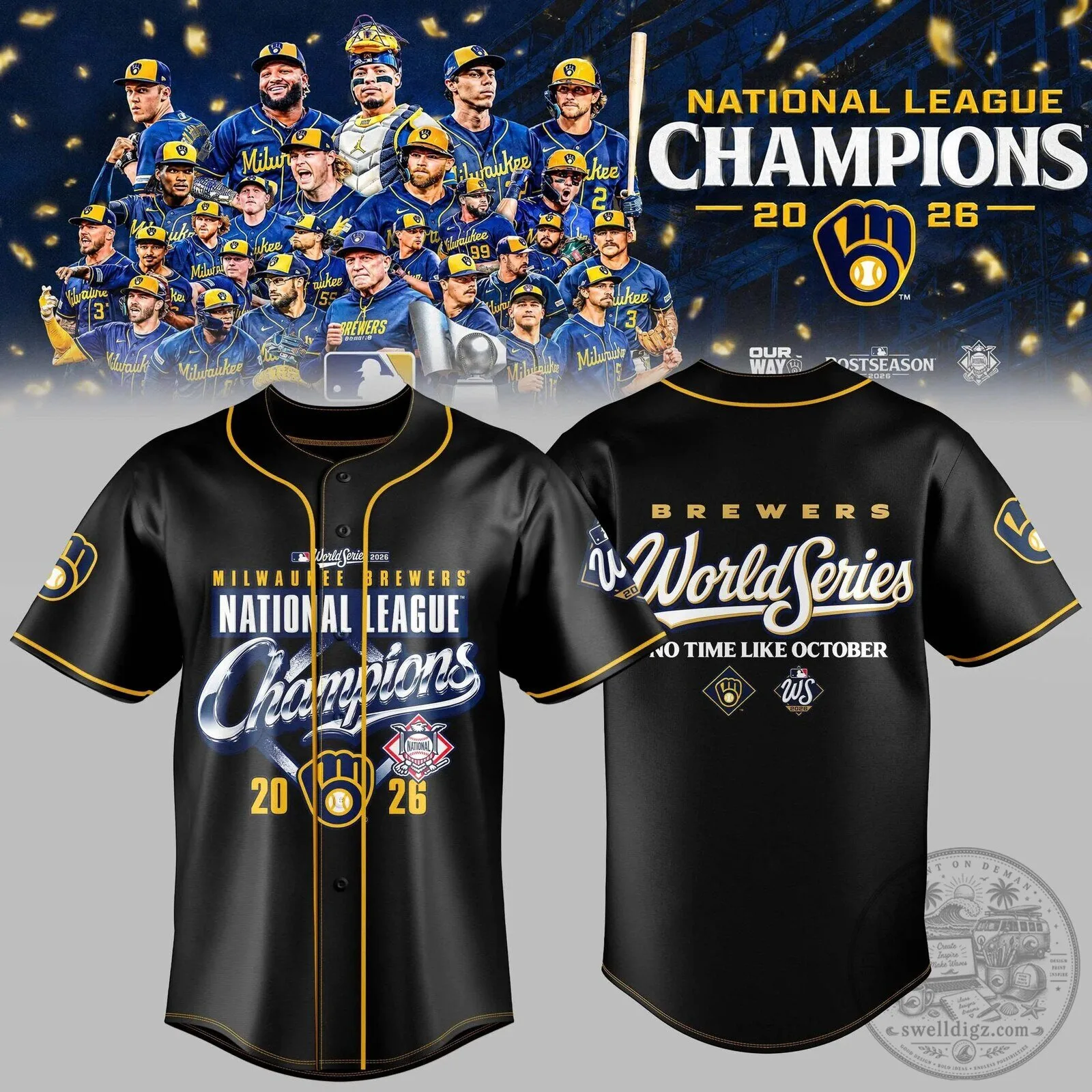 2026 National League Champions Baseball Jersey of the Milwaukee Brewers